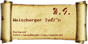 Weiszberger Iván névjegykártya